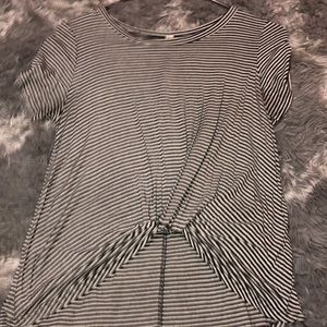 striped t shirt with built in tie